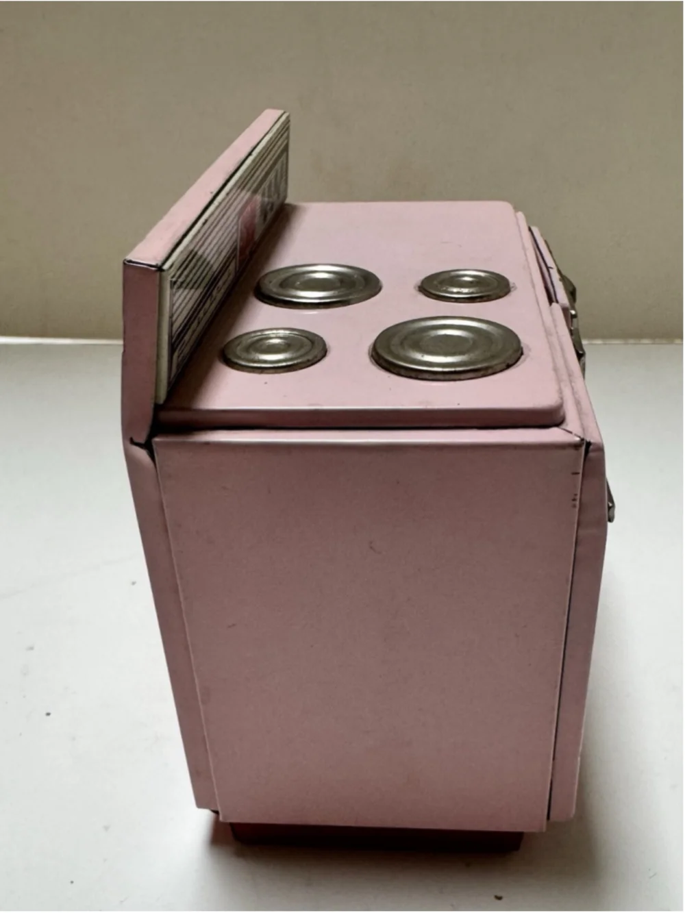 Vintage 1950s Japan Pink Metal Or Tin Doll Stove Oven MCM